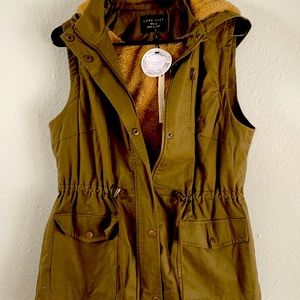 Love tree olive green vest